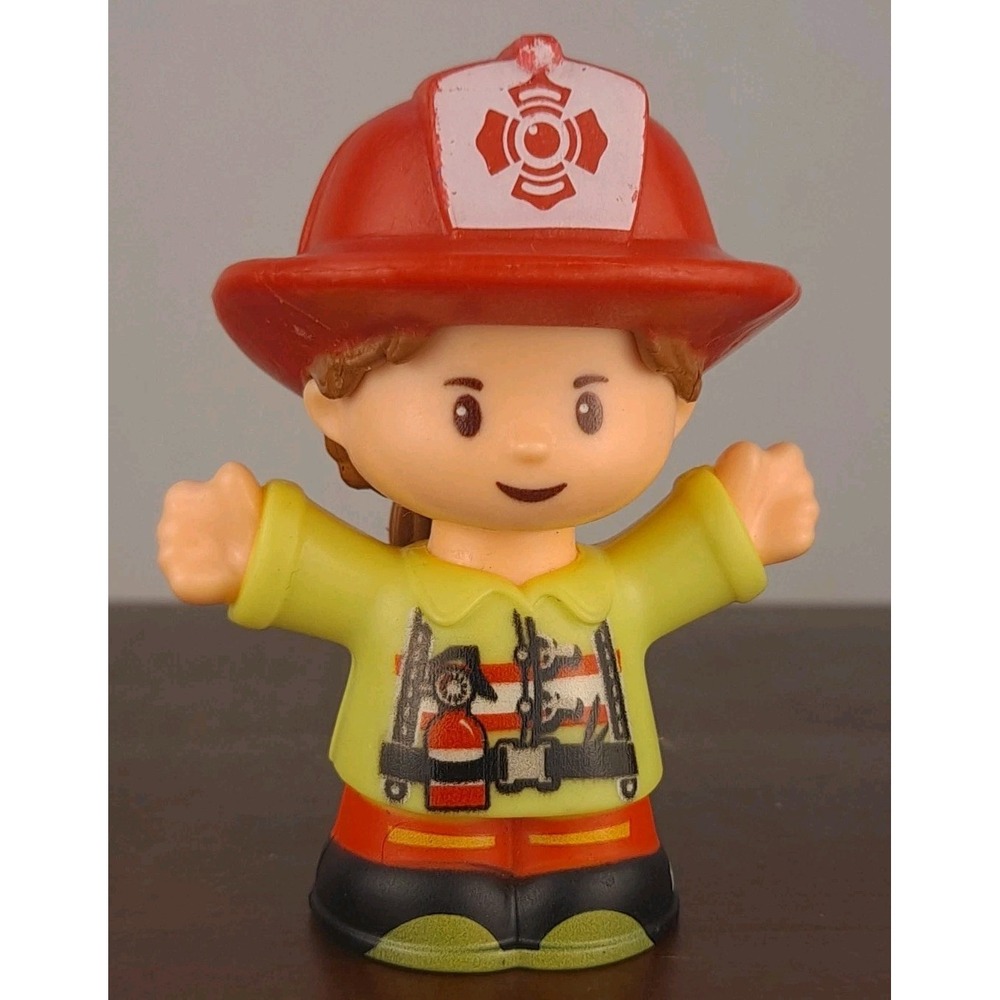 Fisher Price Little People Women Girl Firefighters 2019 Yellow Shirt Red Pants
